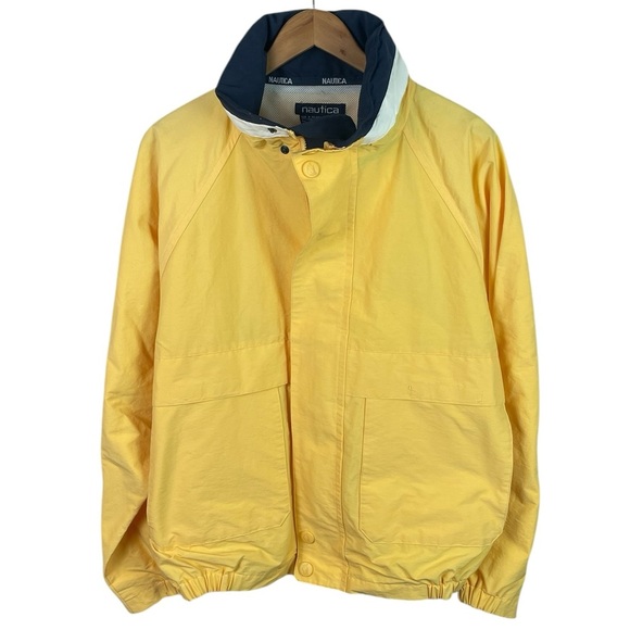 B19 Vintage Mens Nautica Brand Full Zip Nylon Rain Jacket L - Picture 1 of 4